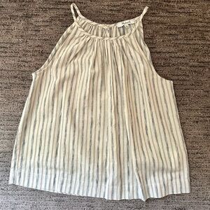 Madewell Cream and Black Striped Tank